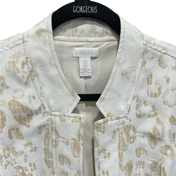 Chico’s Woman’s Blazer Printed Long Sleeve Open Front Size: 0/Small - Picture 3 of 4